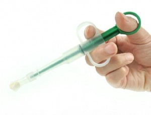 A useful tool for shoving a pill down a cat's throat. Only to be used if the treats method is impossible.